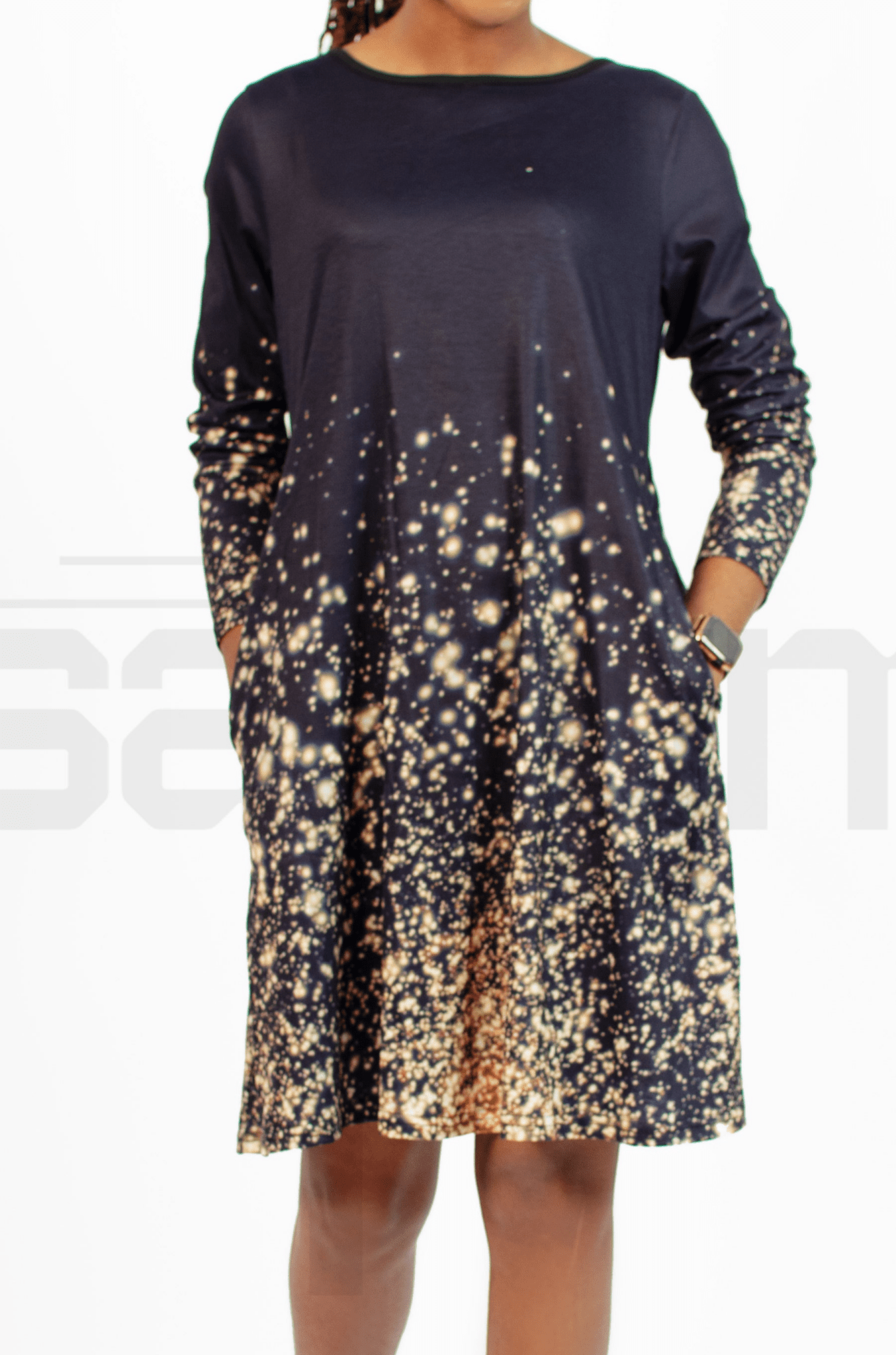 Western Styled graphical print flowy dress10 - Saifym