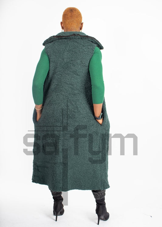 Ladies Stylish Thick and Long Sleeveless Jacket - Saifym